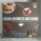 Tension fabric backdrop at a business matching exhibition