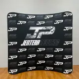 Tension fabric backdrop at a brand launch event