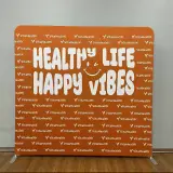 Tension fabric backdrop used as an event photo wall